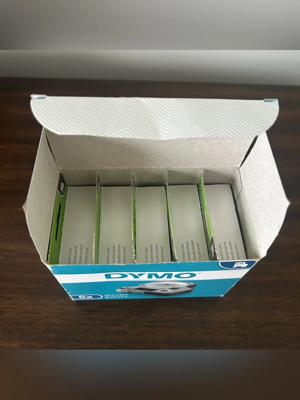 NEW Dymo Standard Label 5 Pack 3/4 in 23 ft Black Thermal Printer Cleaning Cards